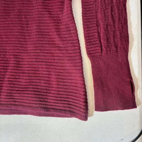 Obermeyer Women's Dolly Cashmere Blend 1/2 Zip Sweater L Maroon Long Sleeve - Picture 14 of 16